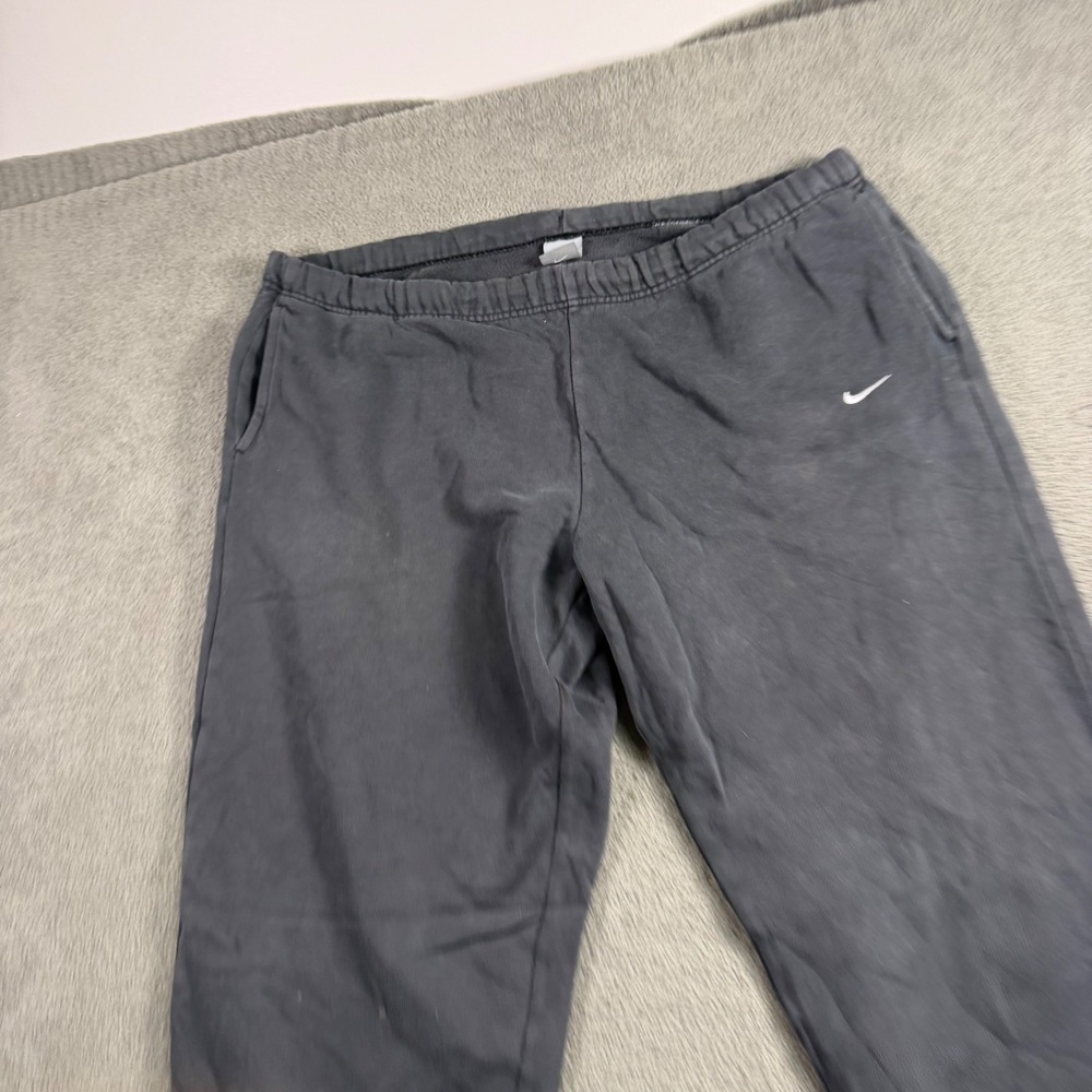 Nike Mens Fleece Sweatpants Black Embroidered Swoosh Relaxed Fit Large